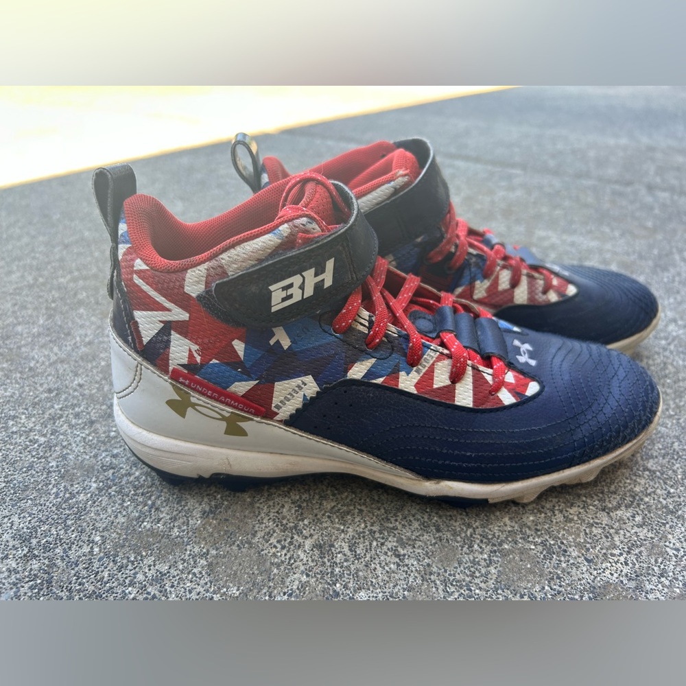 Under Armour Kids' Red, Blue, and White Sneakers